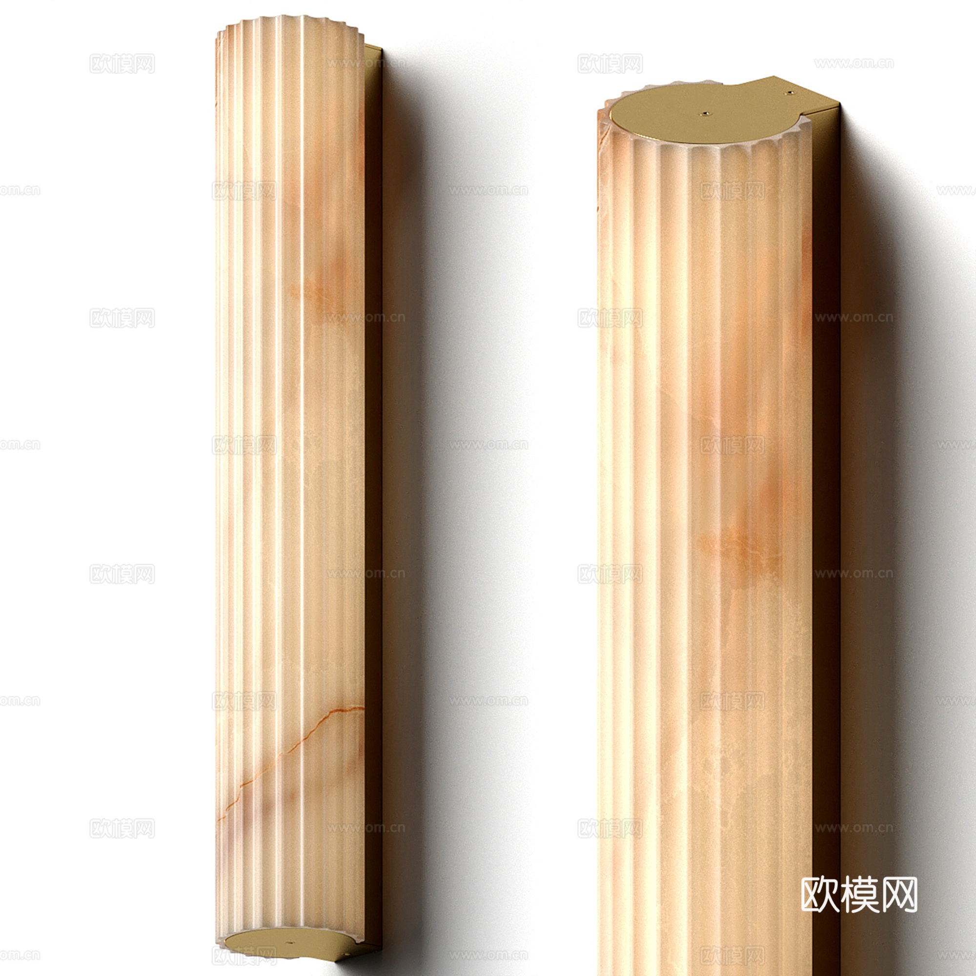 轻奢云石壁灯su模型