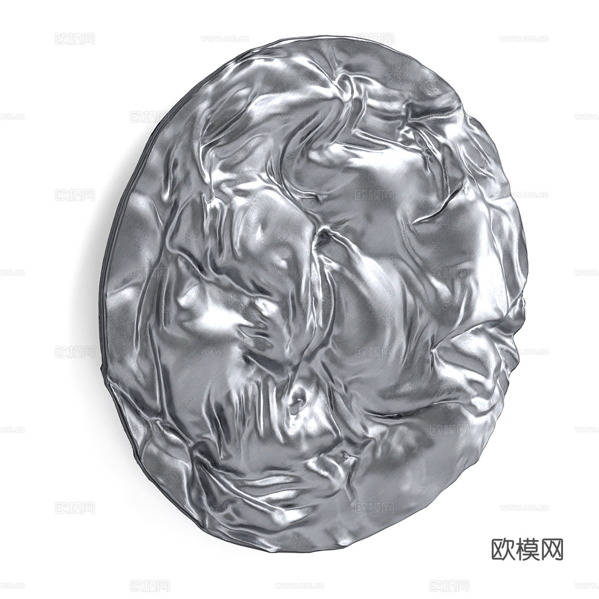 现代意式极简圆形墙饰挂件3d模型