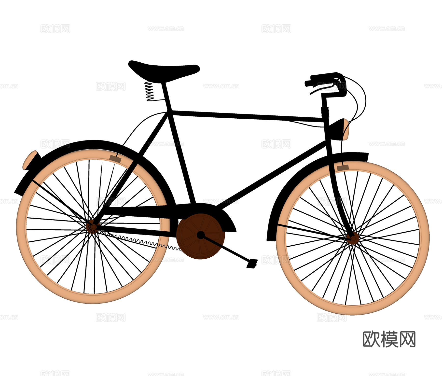 现代自行车  自行车摆件su模型