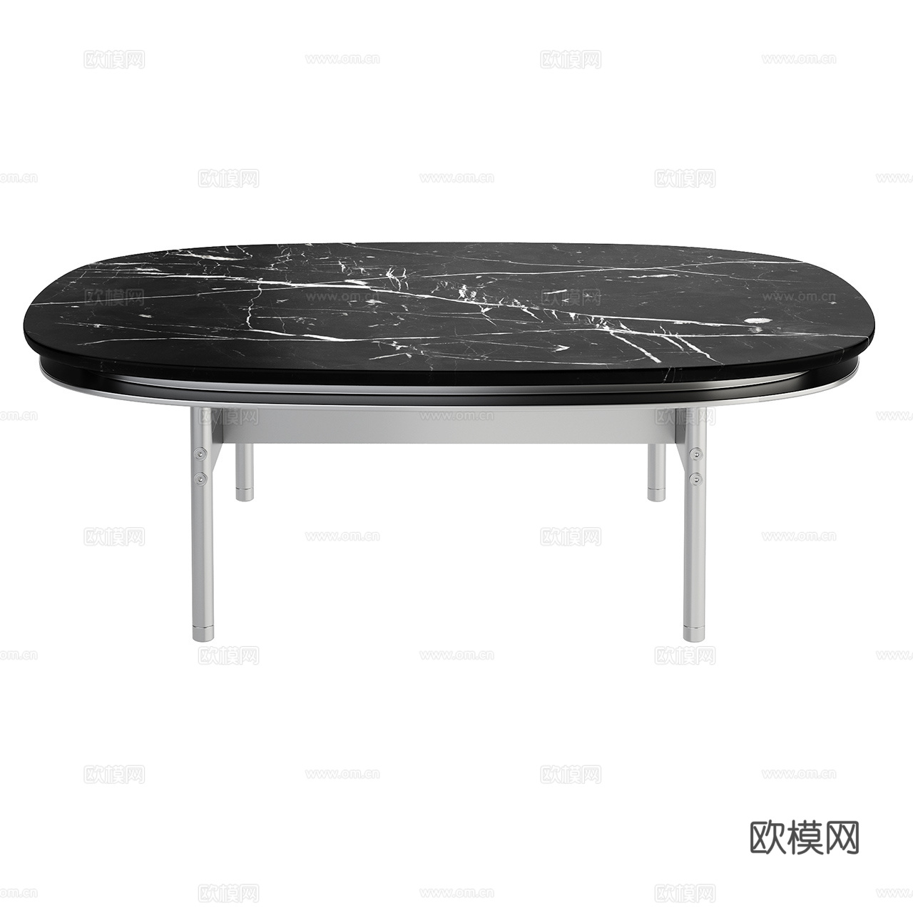 Knoll 极简茶几 大理石茶几 椭圆形茶几 金属茶几3d模型