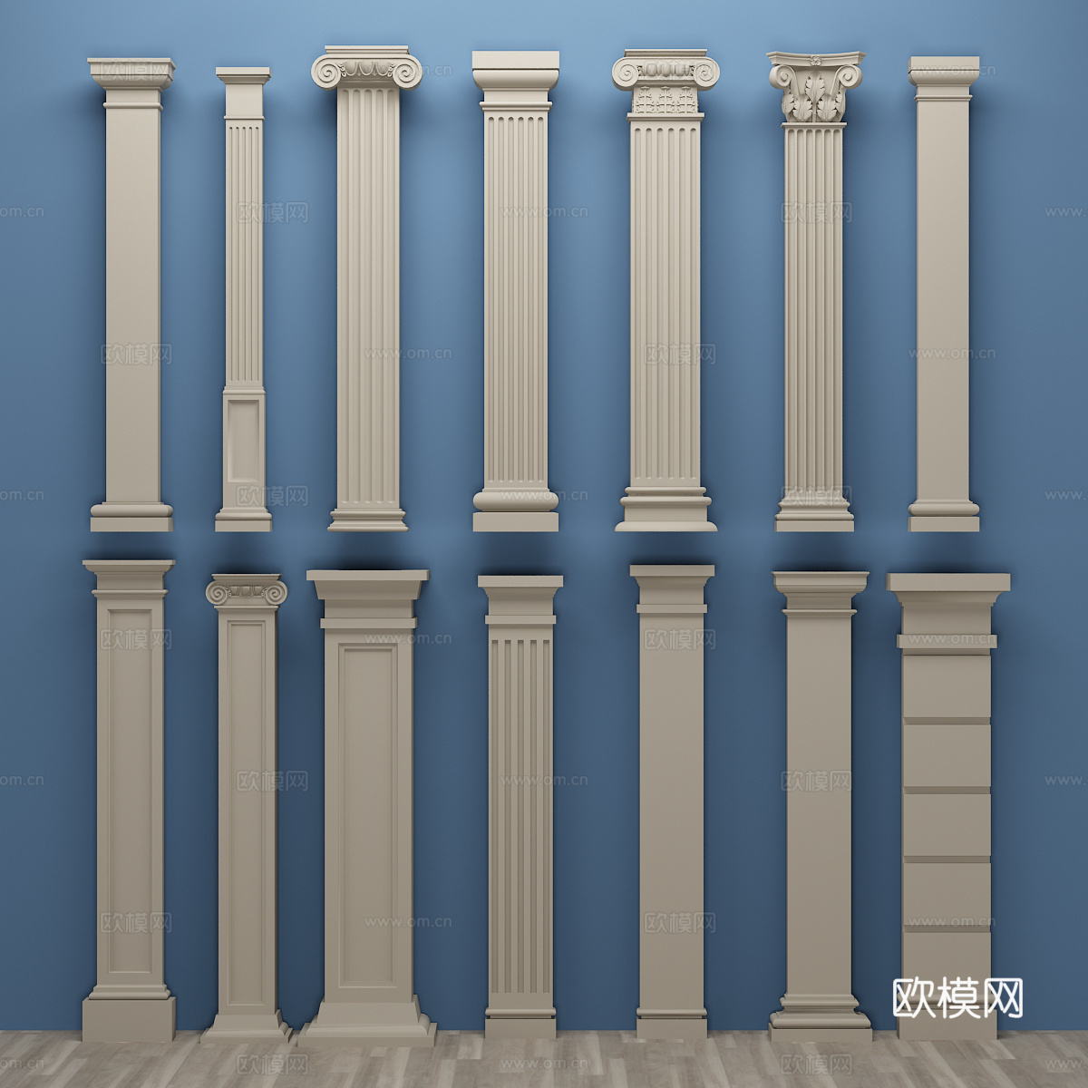 欧式罗马柱 石膏柱子3d模型