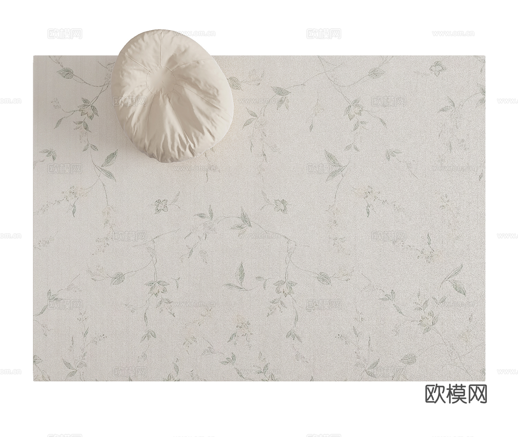 法式植物花纹客厅地毯   卧室地毯3d模型