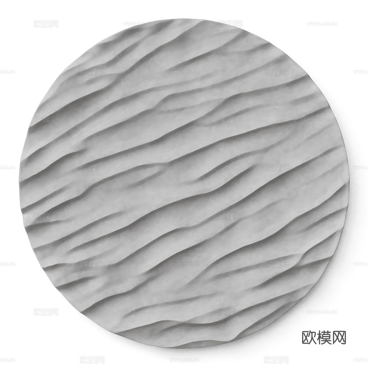 现代意式轻奢圆形墙饰挂件3d模型
