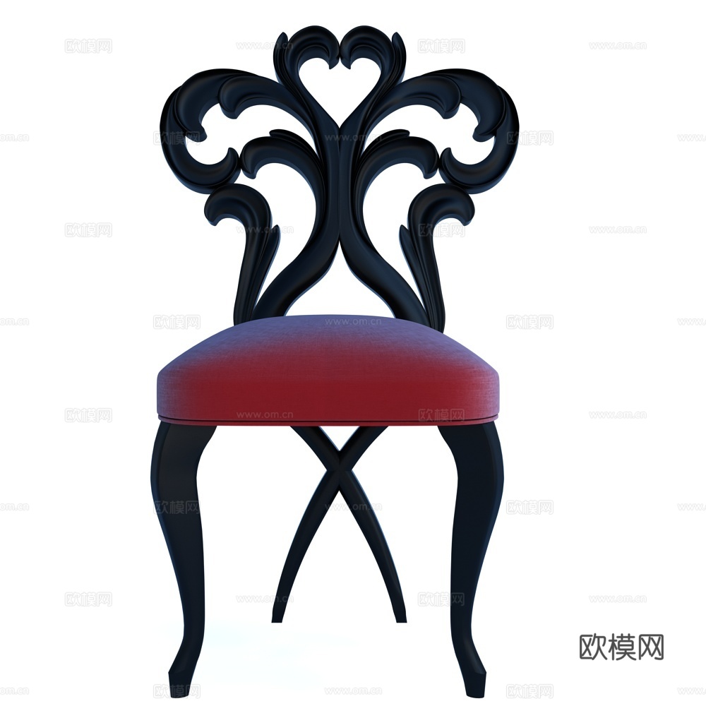 美式办公椅  休闲椅 单椅餐椅su模型