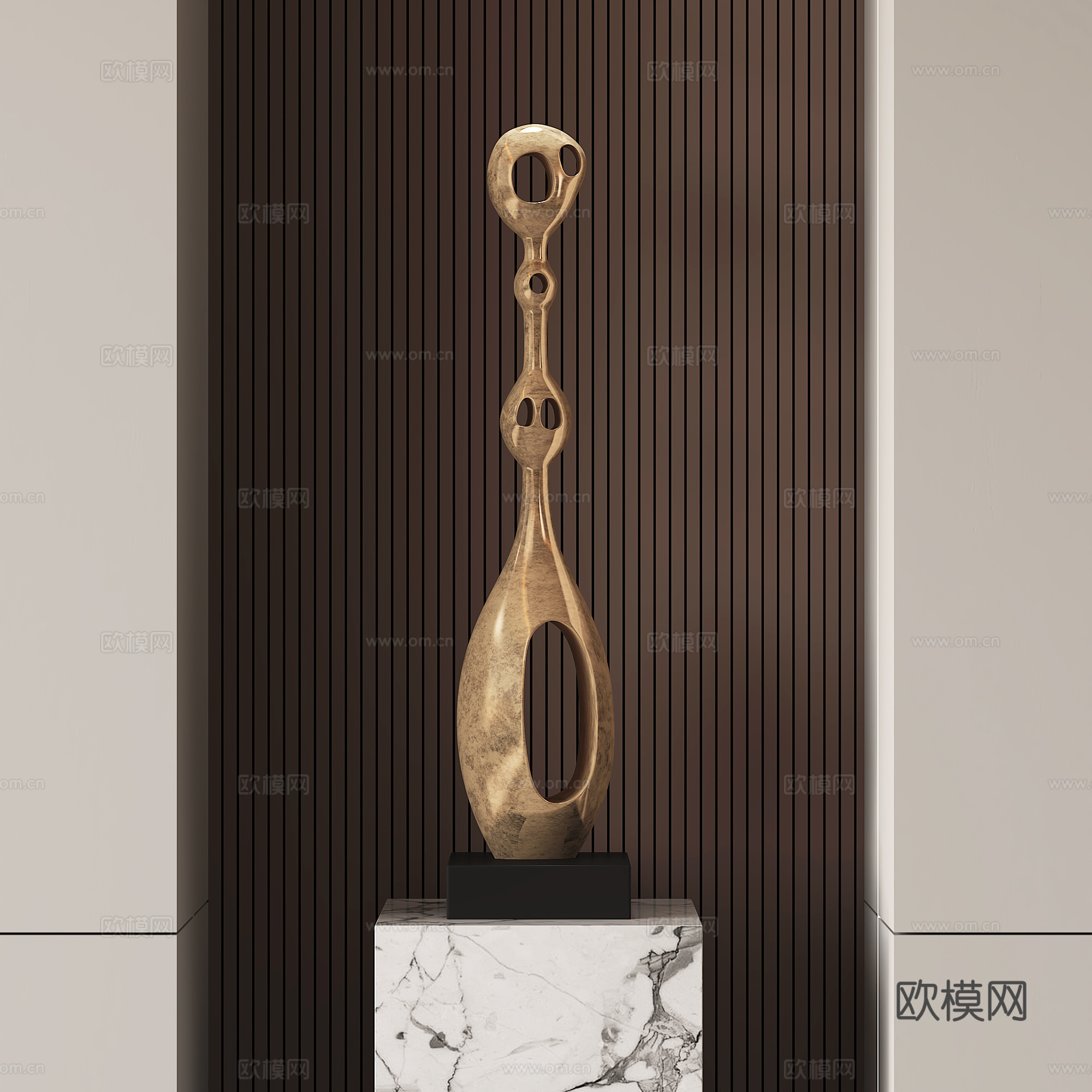 现代抽象金属雕塑su模型