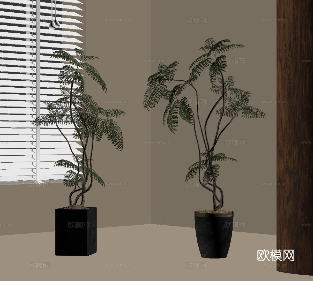 中古风绿植盆栽su模型