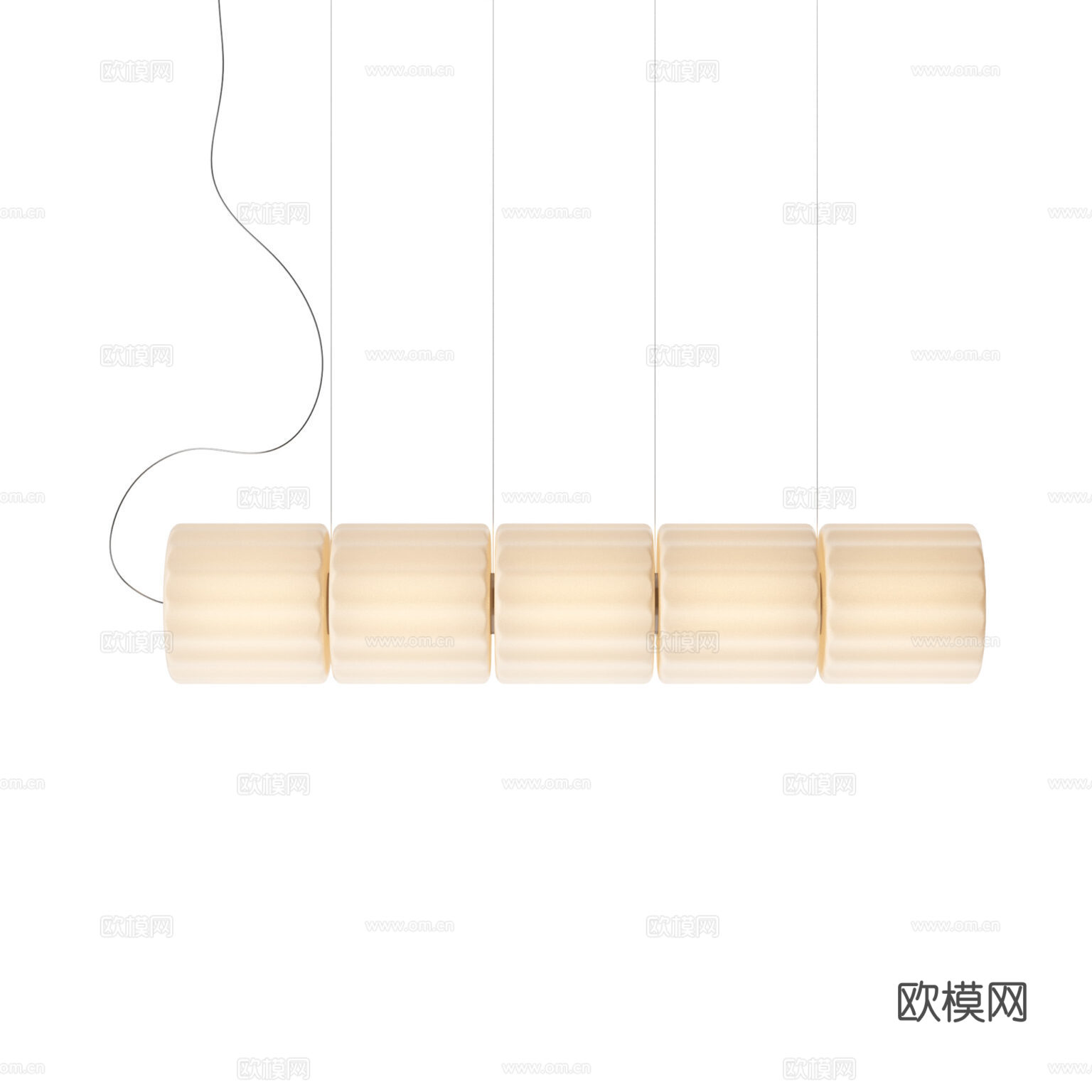 ANDlight 现代吊灯 极简吊灯 玻璃吊灯 长条吊灯3d模型