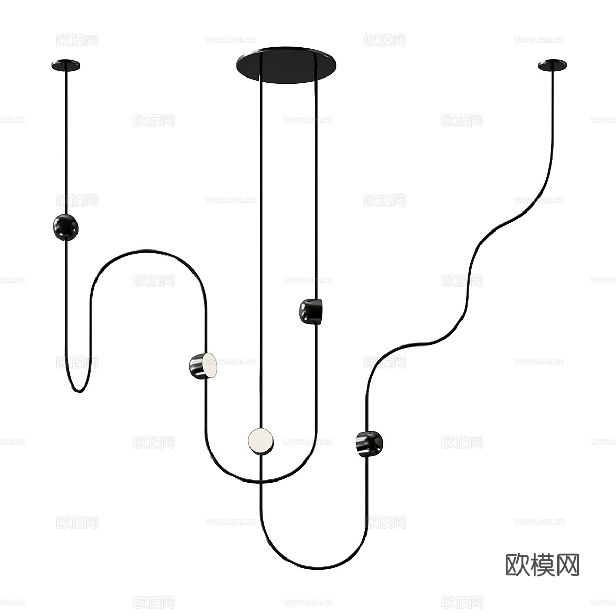 现代轻奢金属吊灯 工艺吊灯3d模型