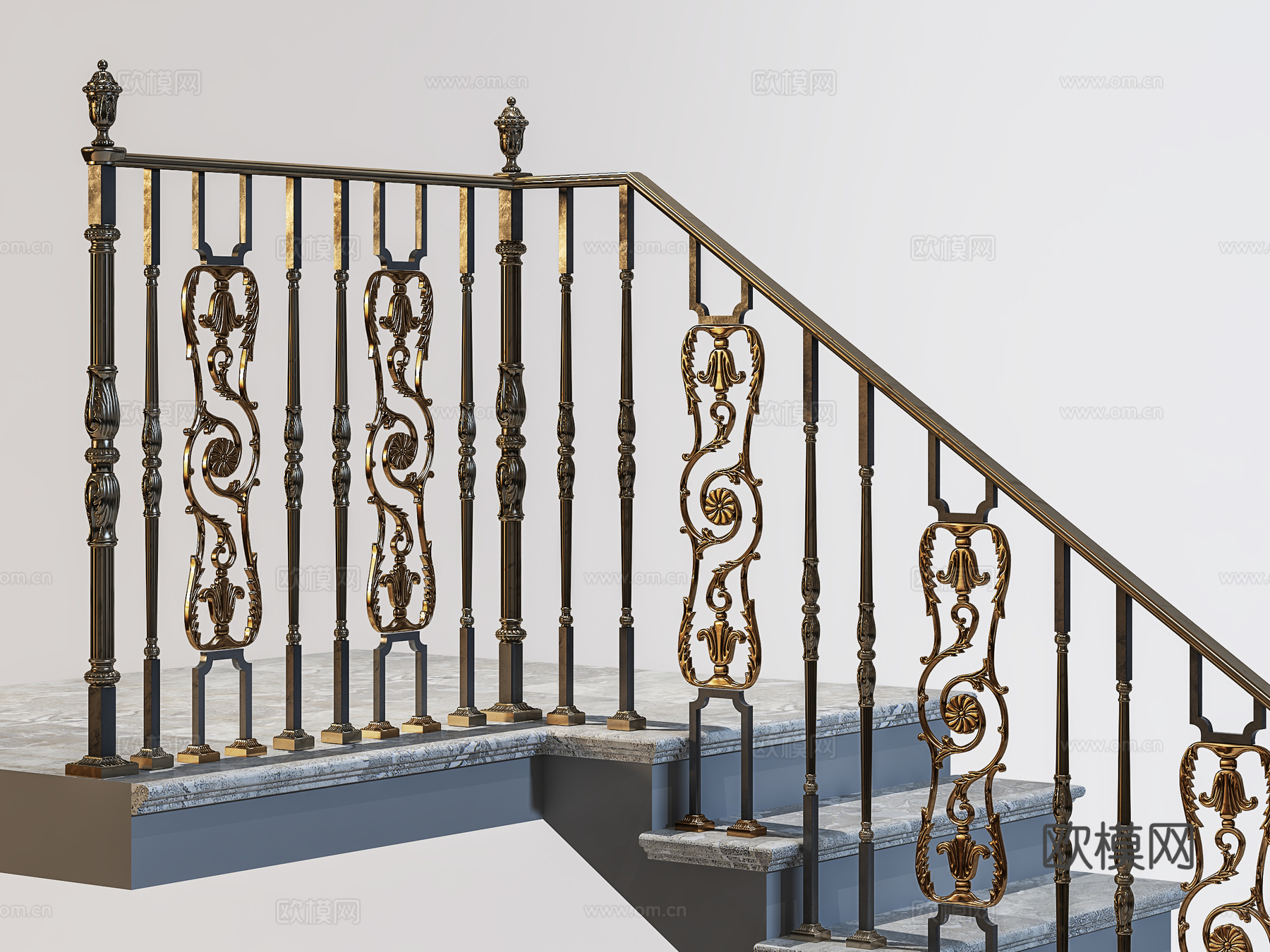 欧式铁艺栏杆3d模型