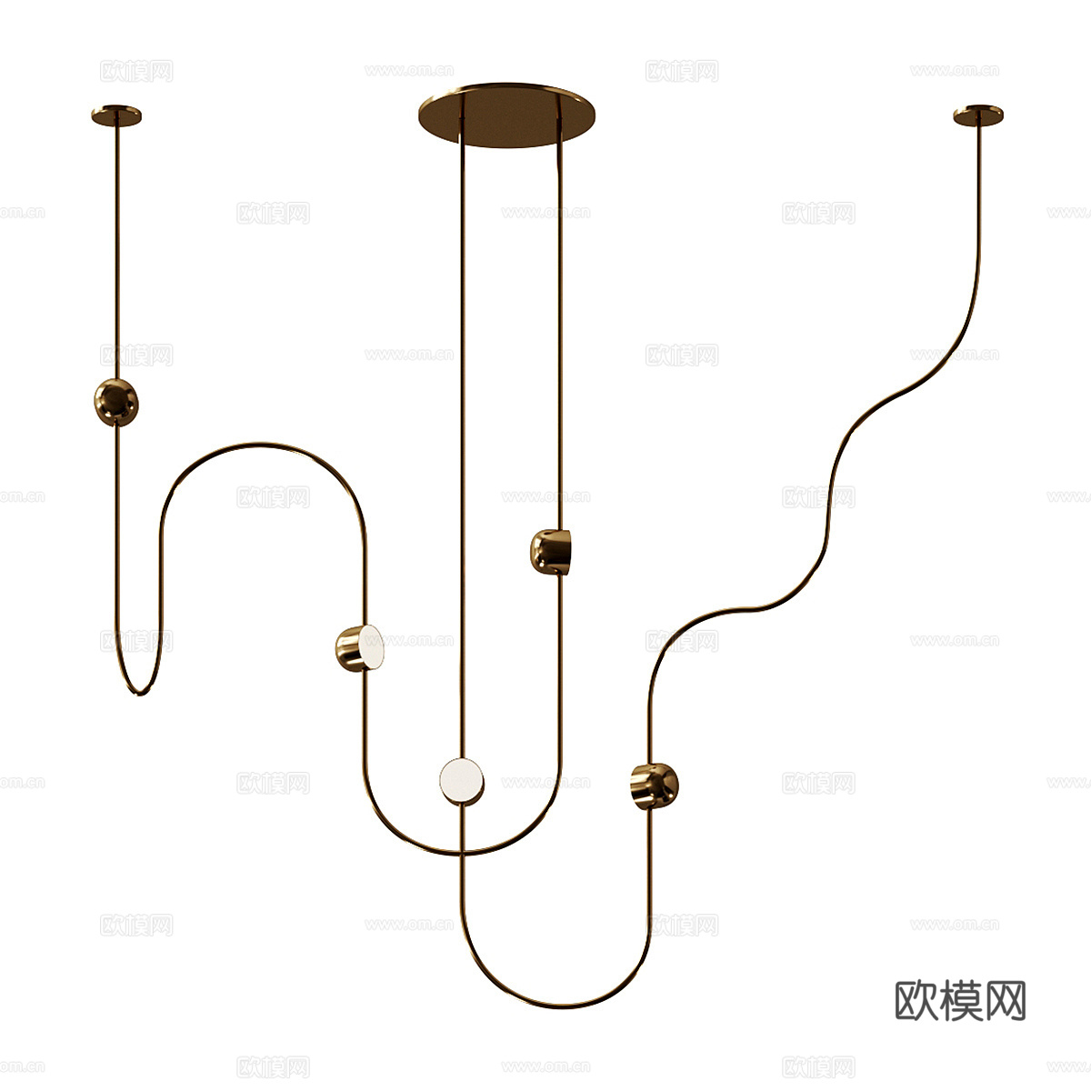 现代轻奢金属吊灯 工艺吊灯3d模型