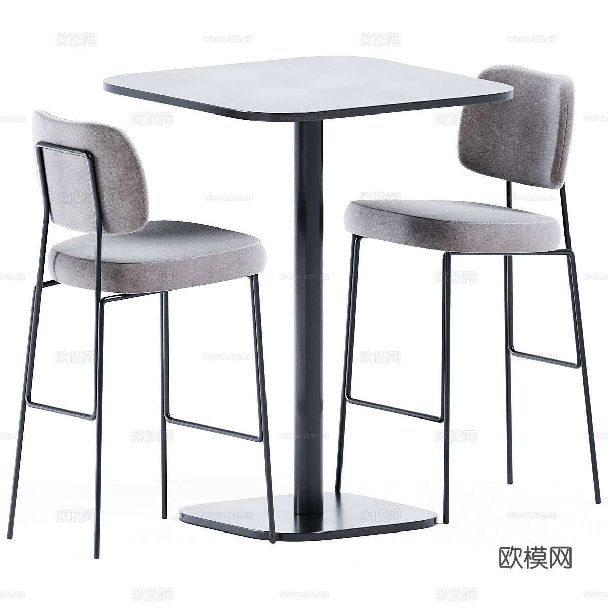 现代极简休闲桌椅 洽谈桌椅3d模型
