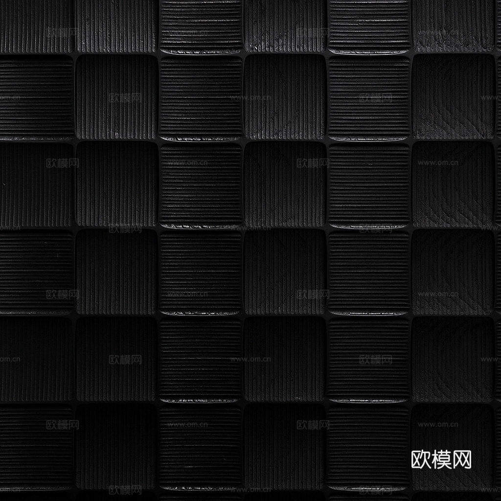 黑色肌理板凹凸格子木饰面