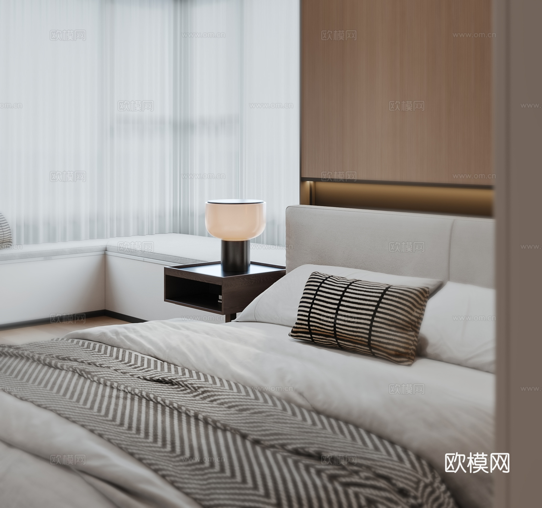 现代主卧室3d模型