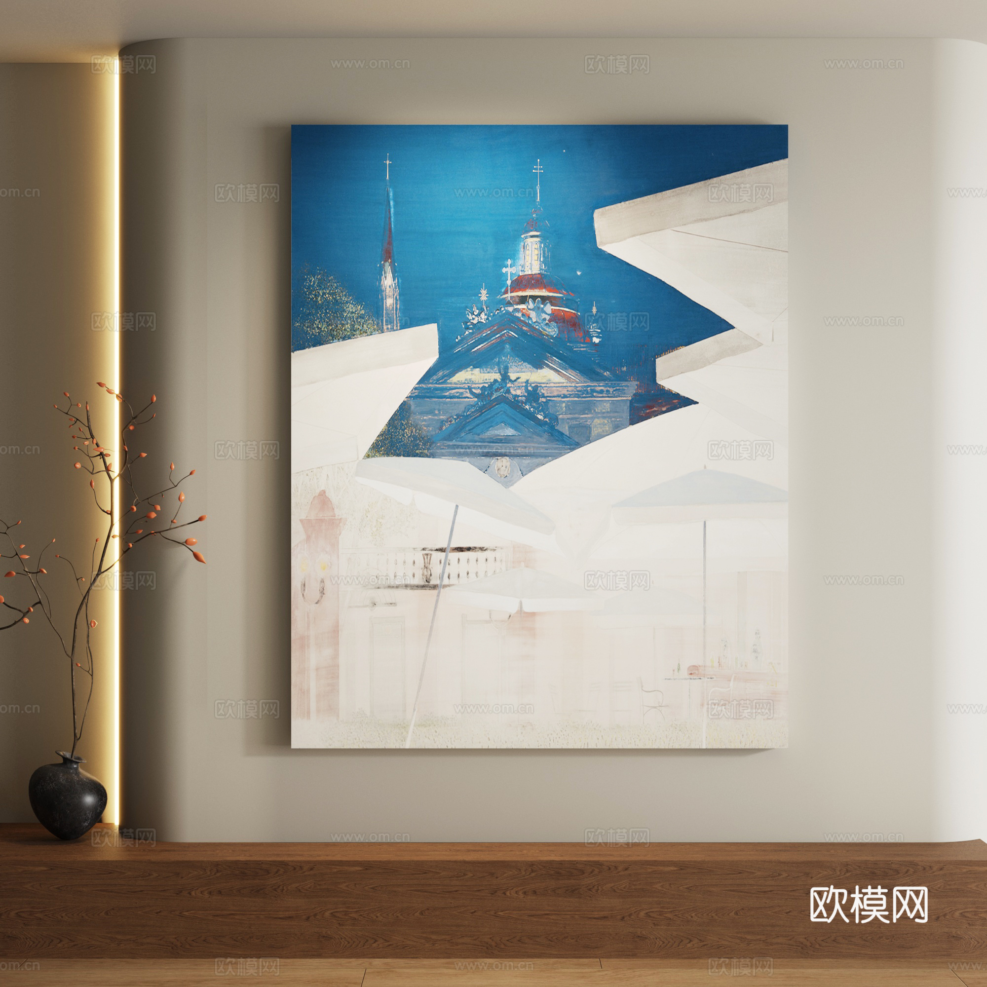 现代抽象装饰画3d模型