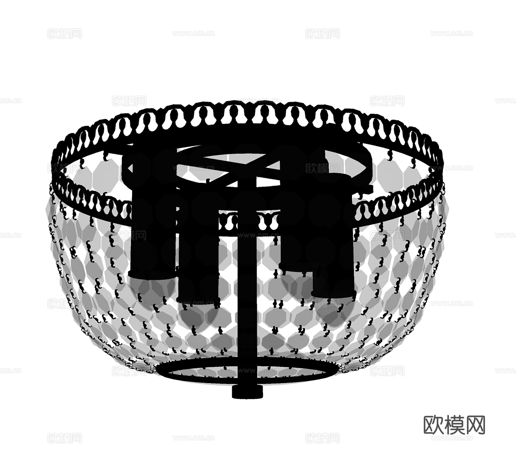 简欧吊灯 水晶吊灯  圆形吊灯su模型