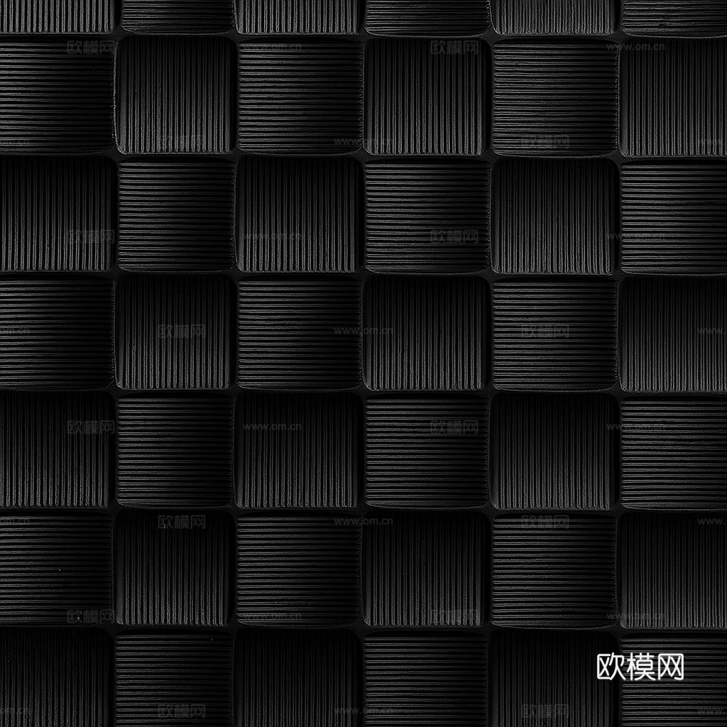 黑色肌理板凹凸格子木饰面