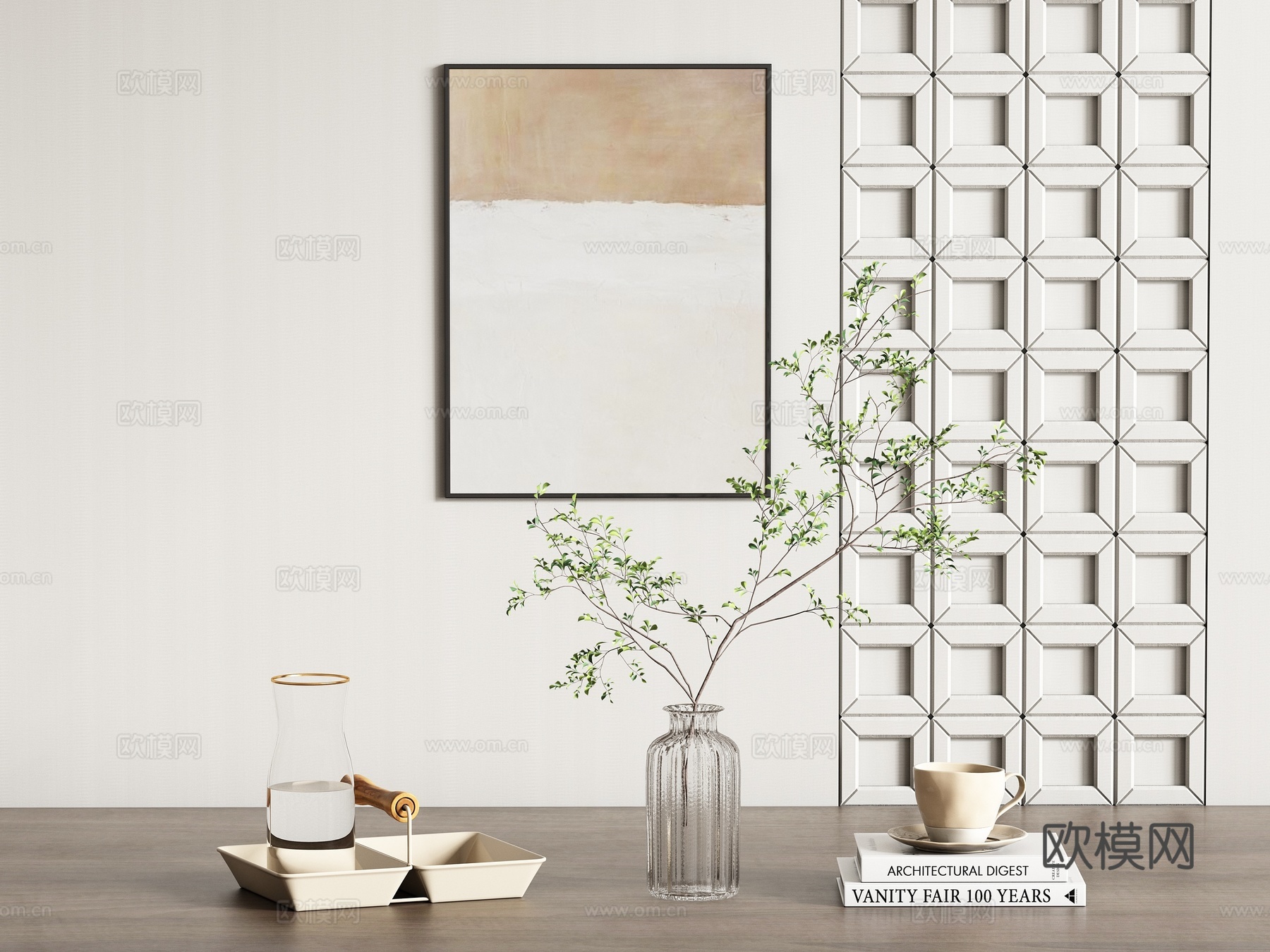 现代饰品摆件组合su模型