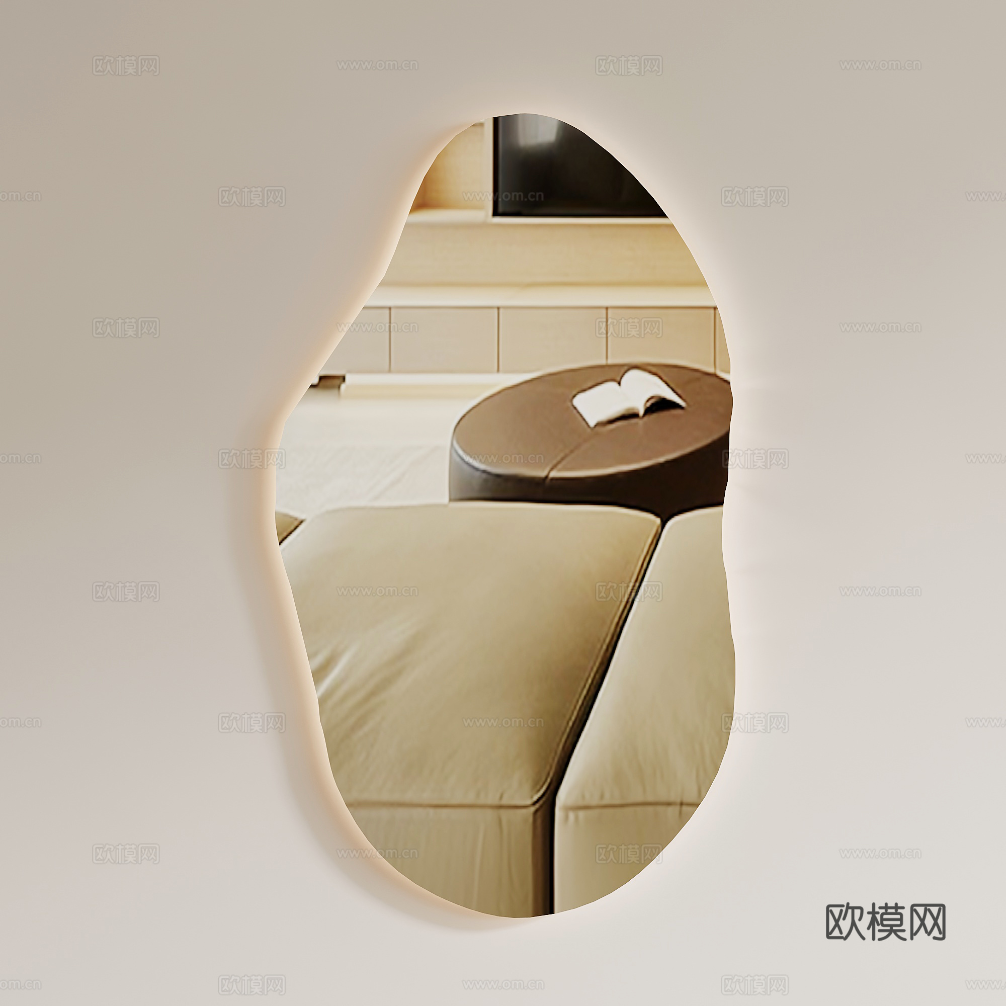 现代极简镜子3d模型