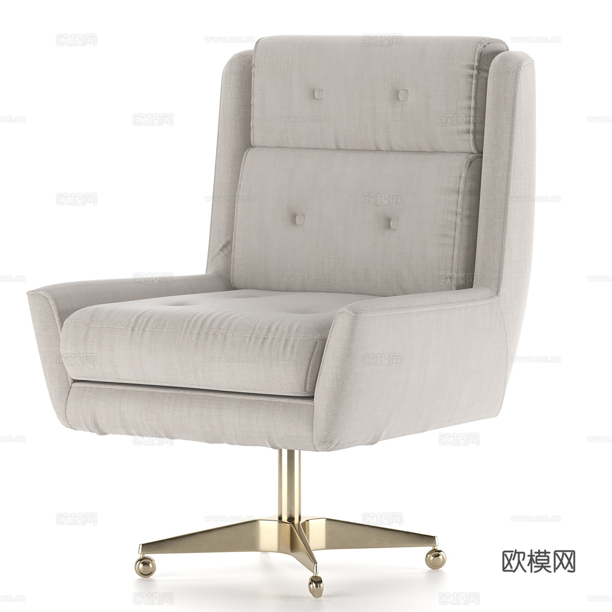 现代意式轻奢布艺办公椅3d模型