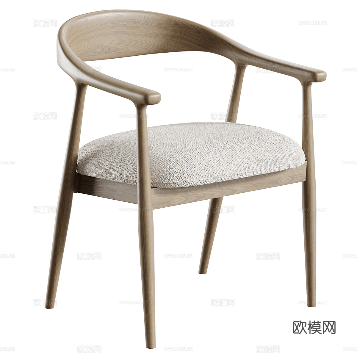 新中式圆餐桌椅组合3d模型