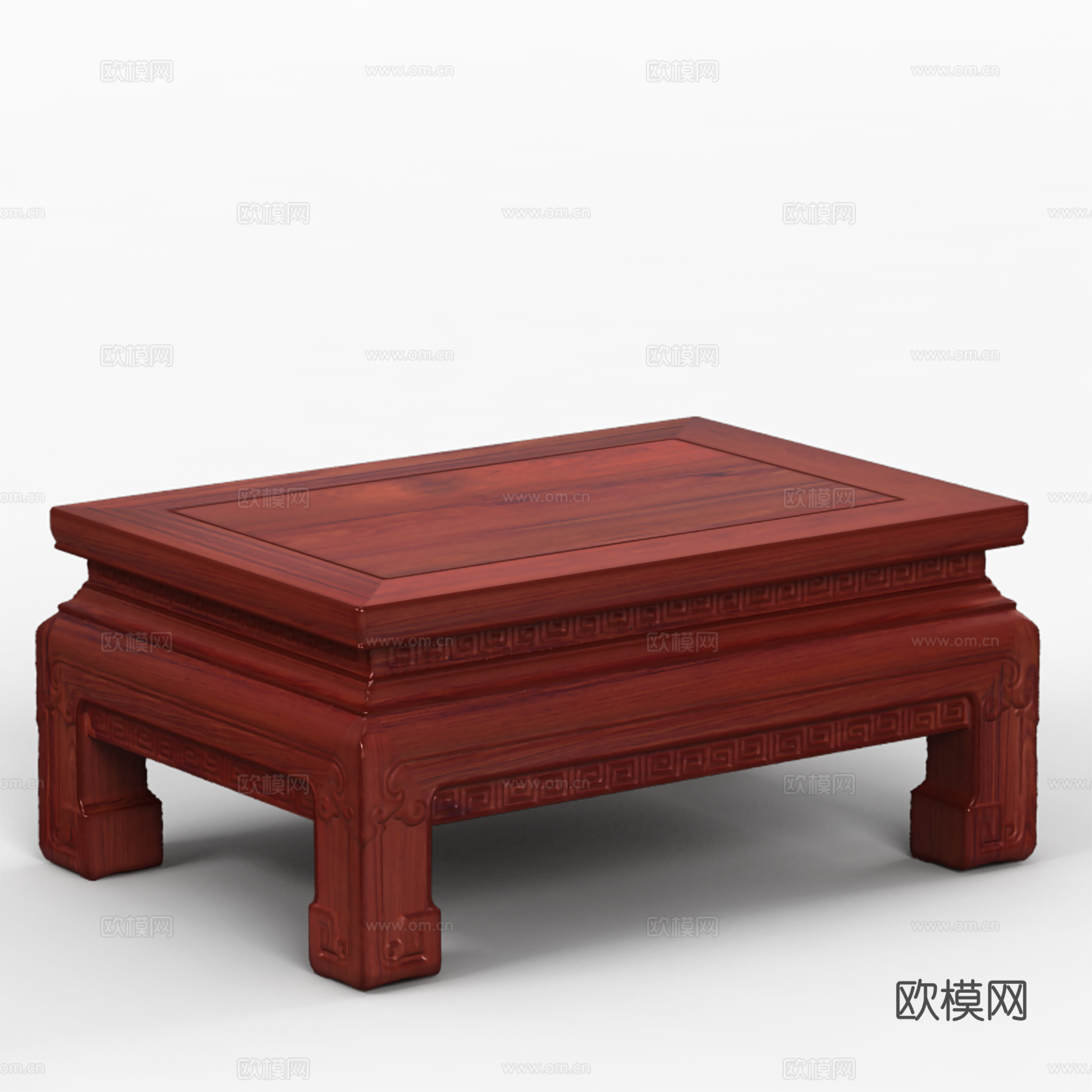 中式客厅沙发茶台  雕花造型 实木红木3d模型