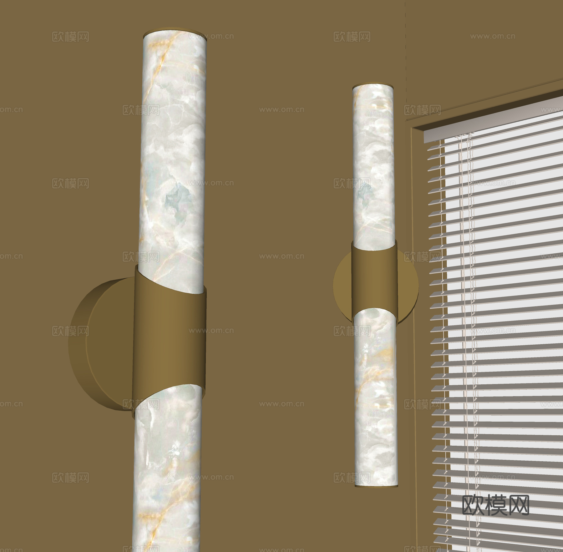 现代壁灯su模型下载（渲染图2）