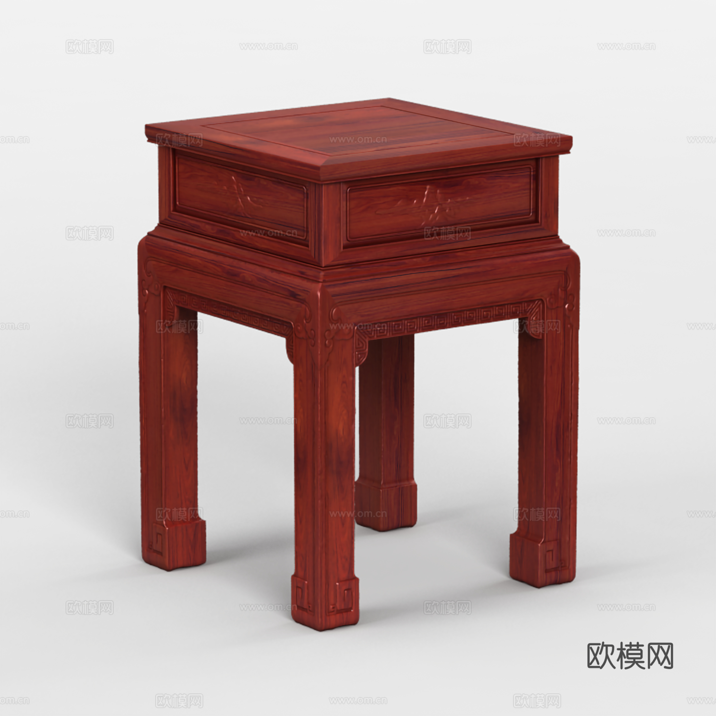 中式花架 雕花造型 实木红木3d模型