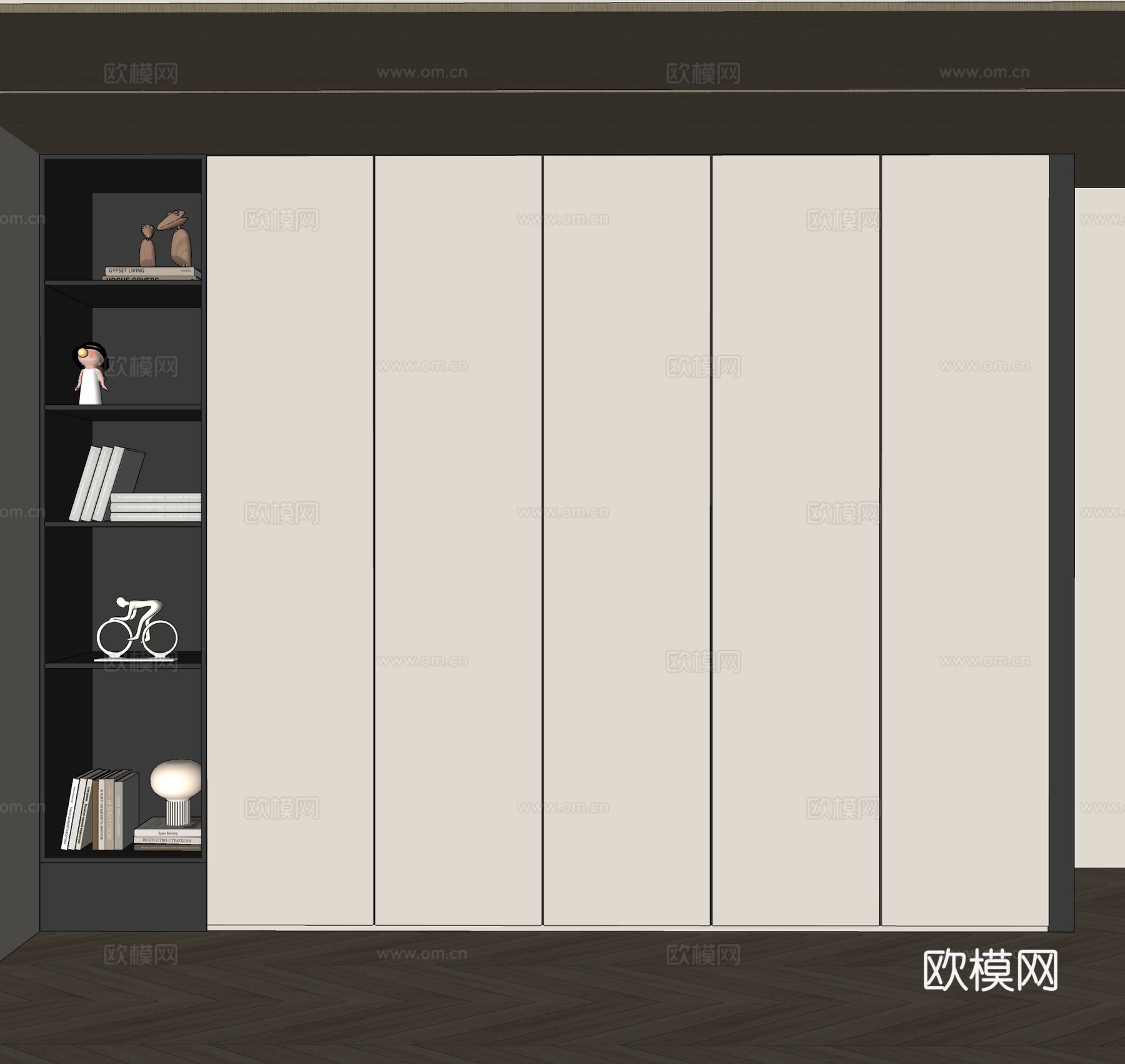 现代衣柜 简约衣柜 主卧衣柜 卧室衣柜su模型