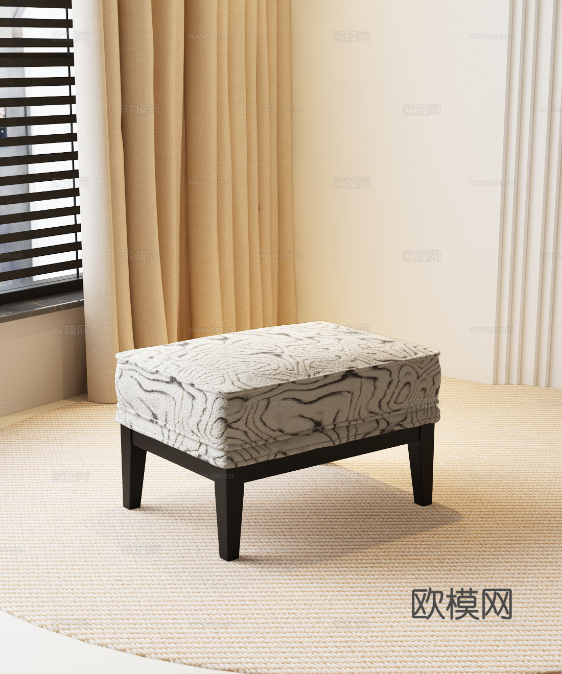 法式中古脚踏  中古风脚踏 现代中古风脚踏3d模型