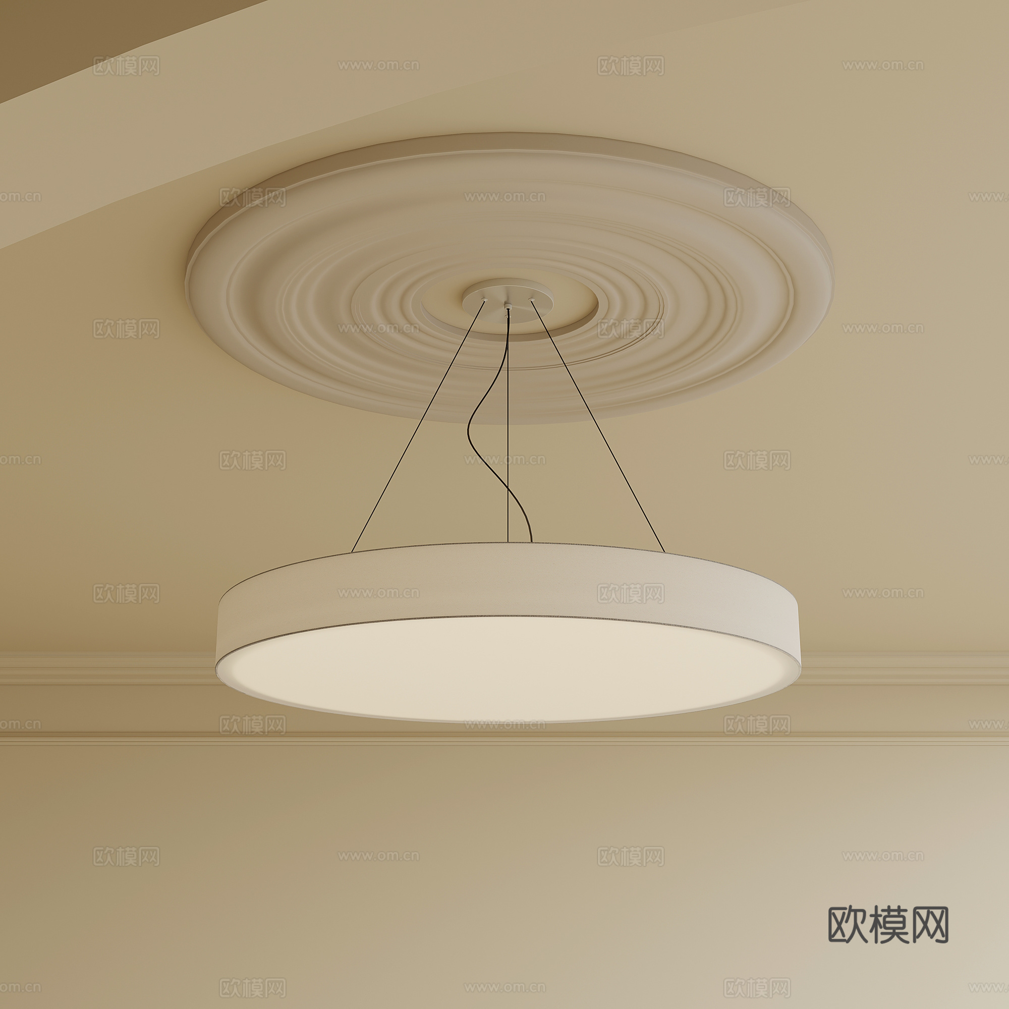 现代简约吊灯 卧室吊灯su模型