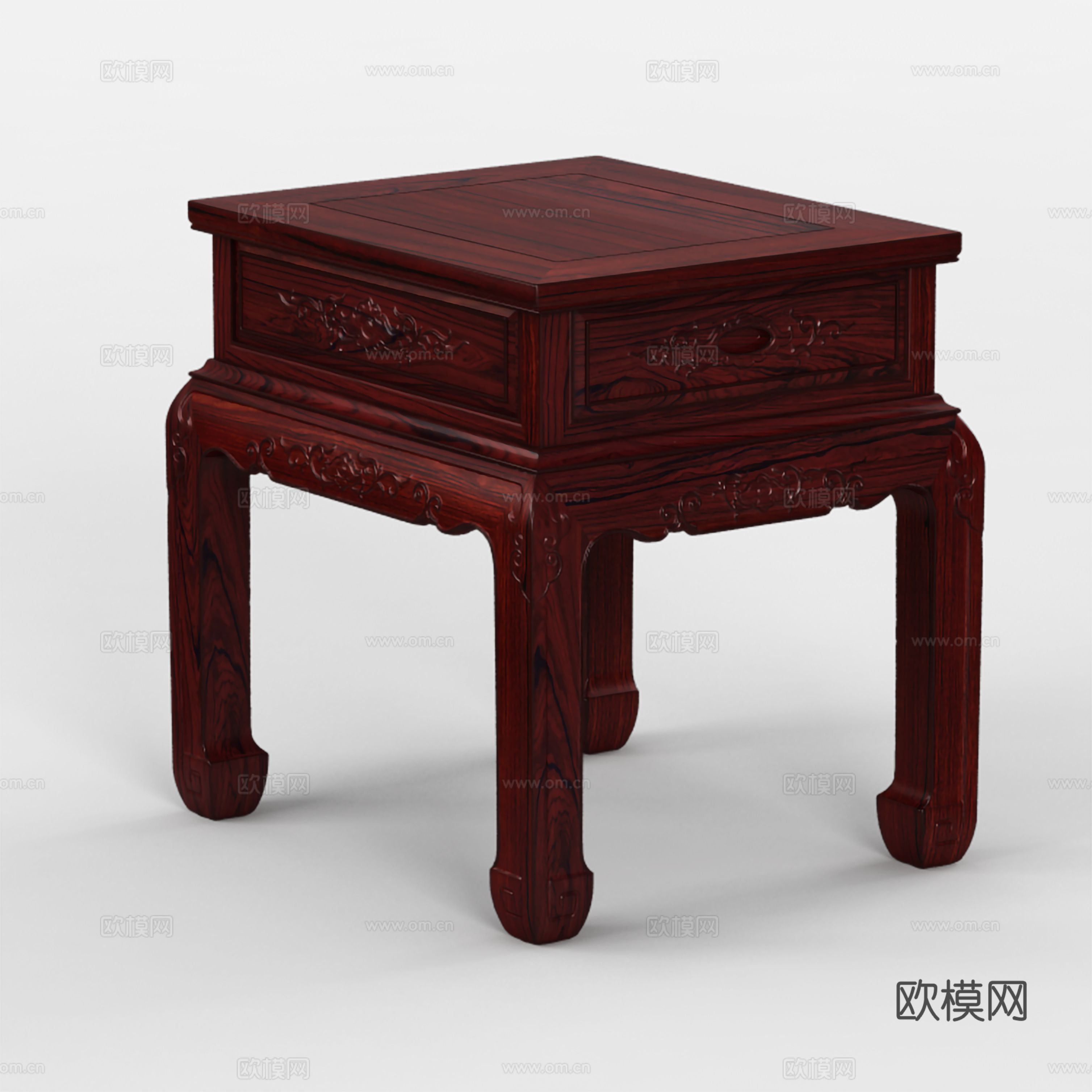 中式客厅小茶几 角几边几 雕花造型 实木红木3d模型