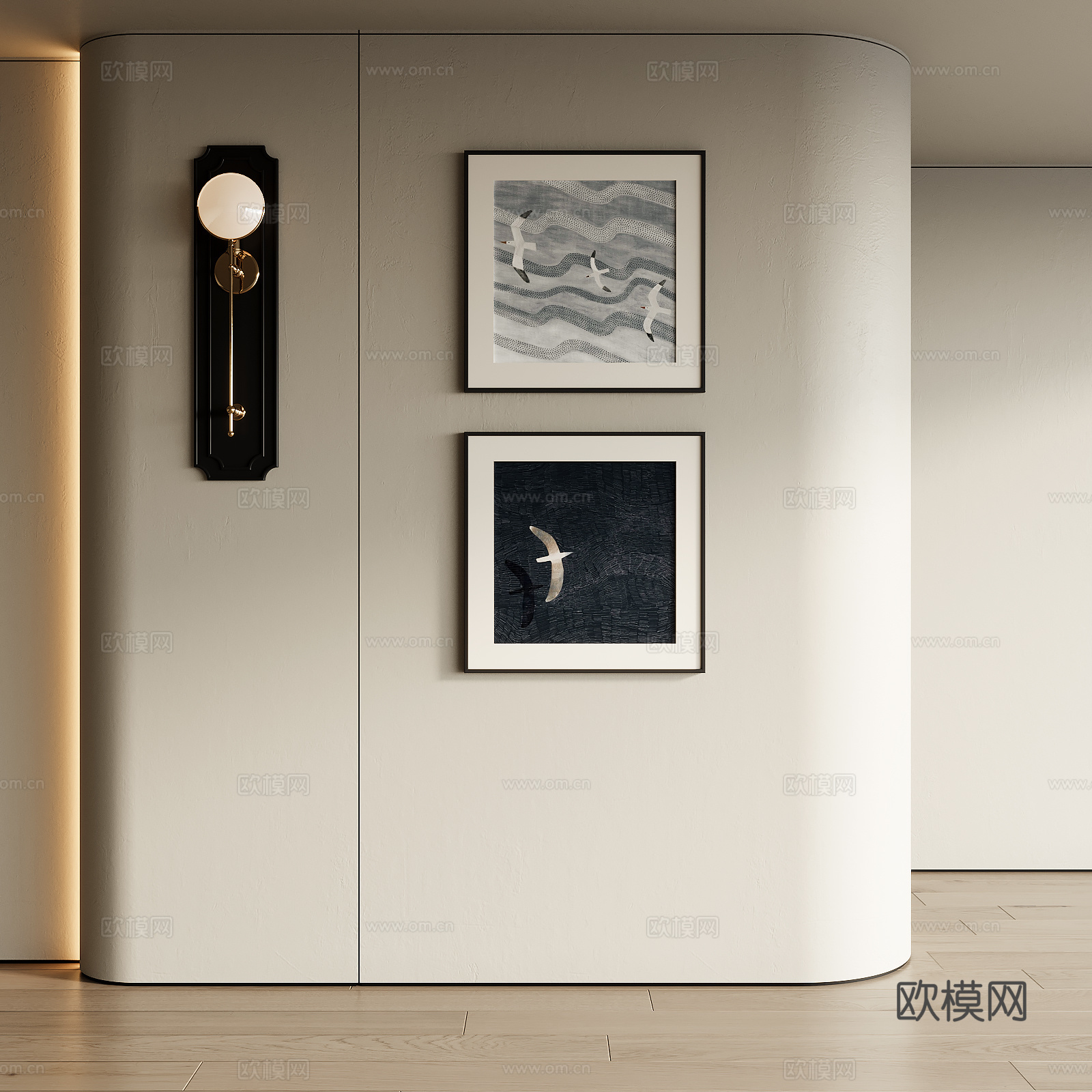 侘寂风装饰画3d模型