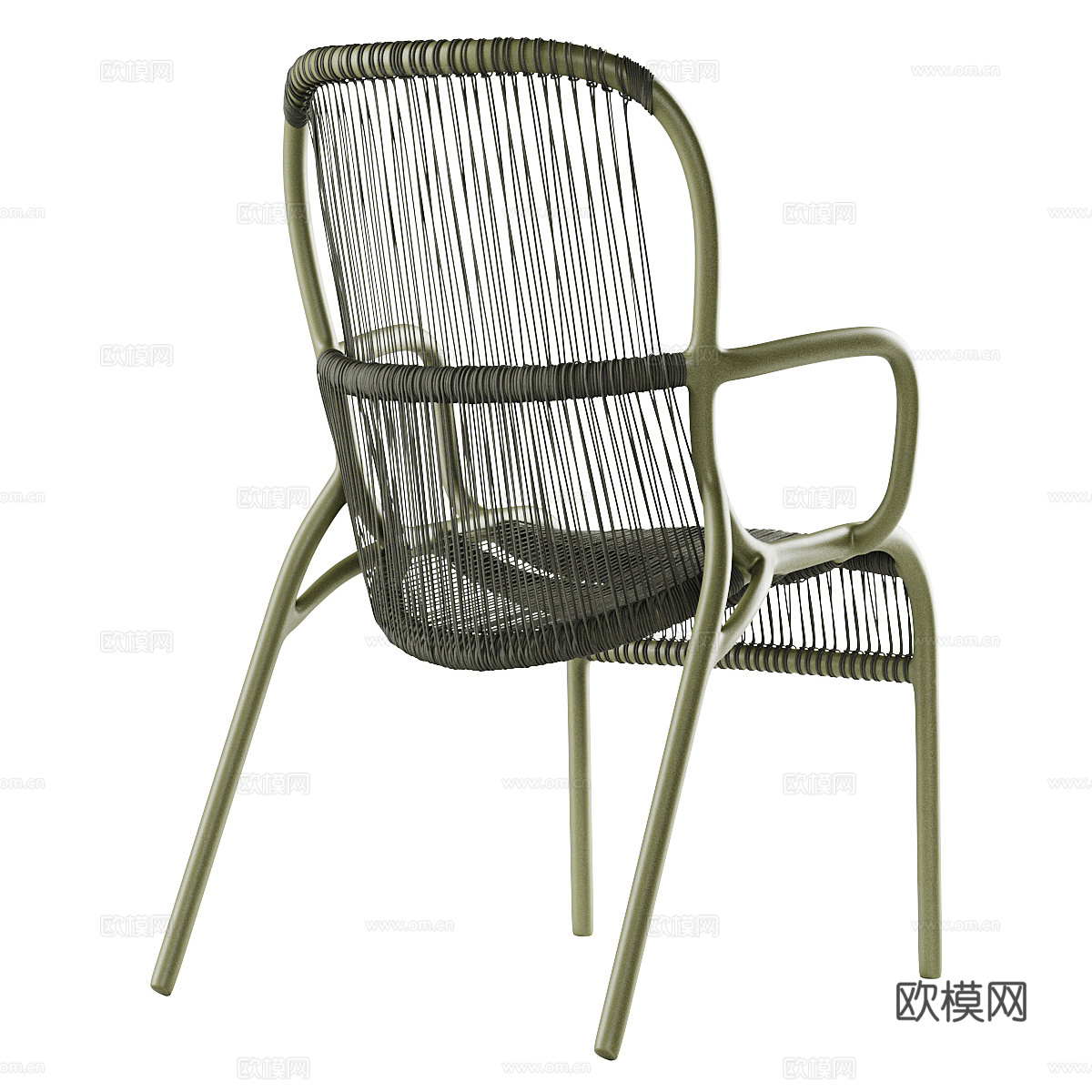 现代北欧不锈钢藤椅3d模型