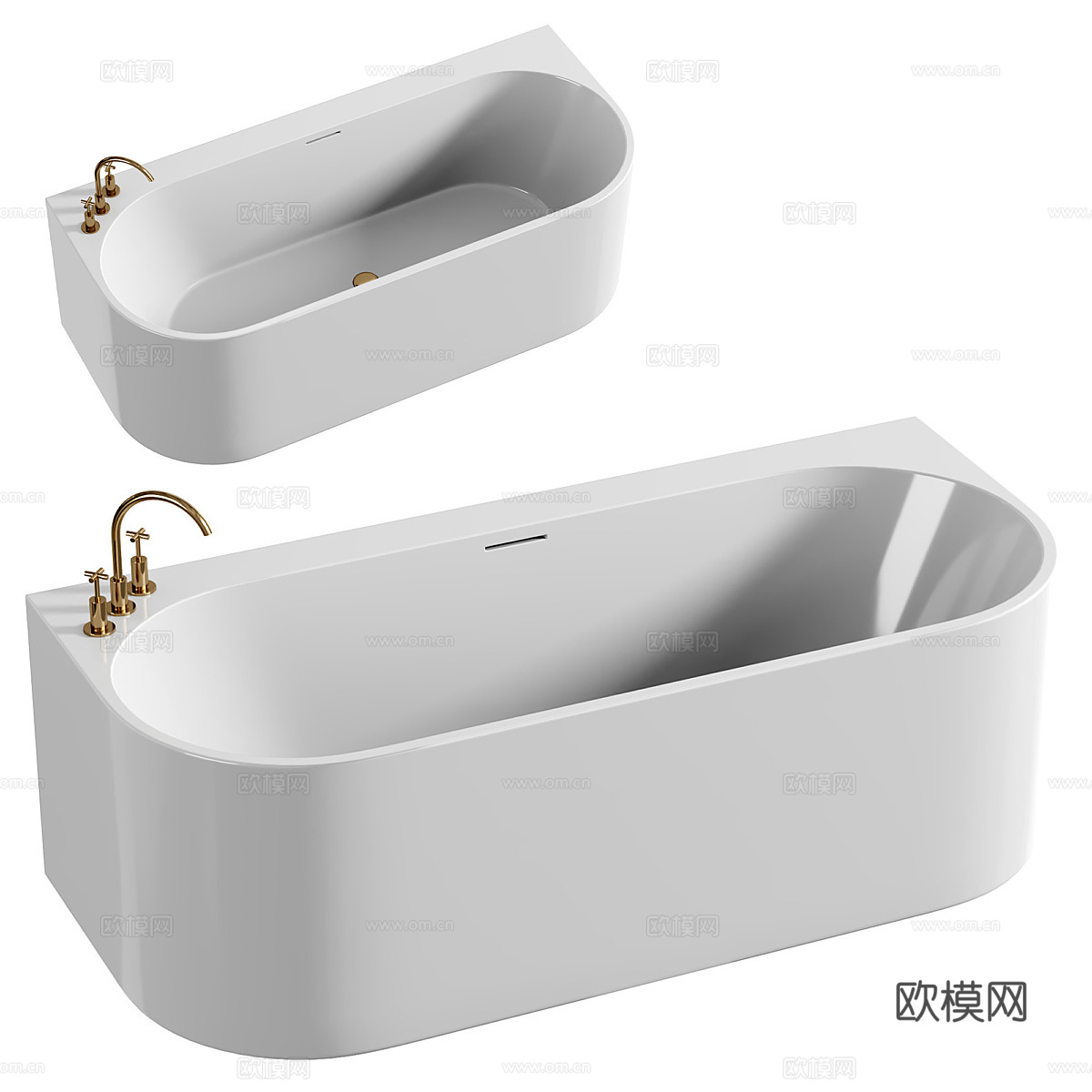 现代轻奢陶瓷浴缸3d模型