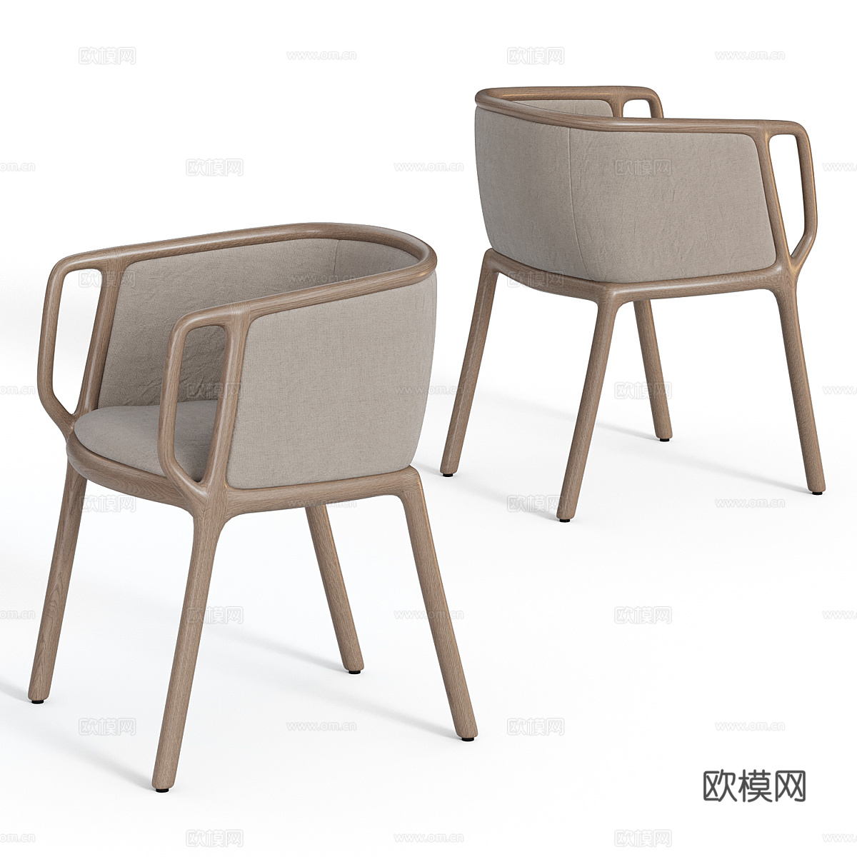 新中式实木书桌椅 梳妆台3d模型