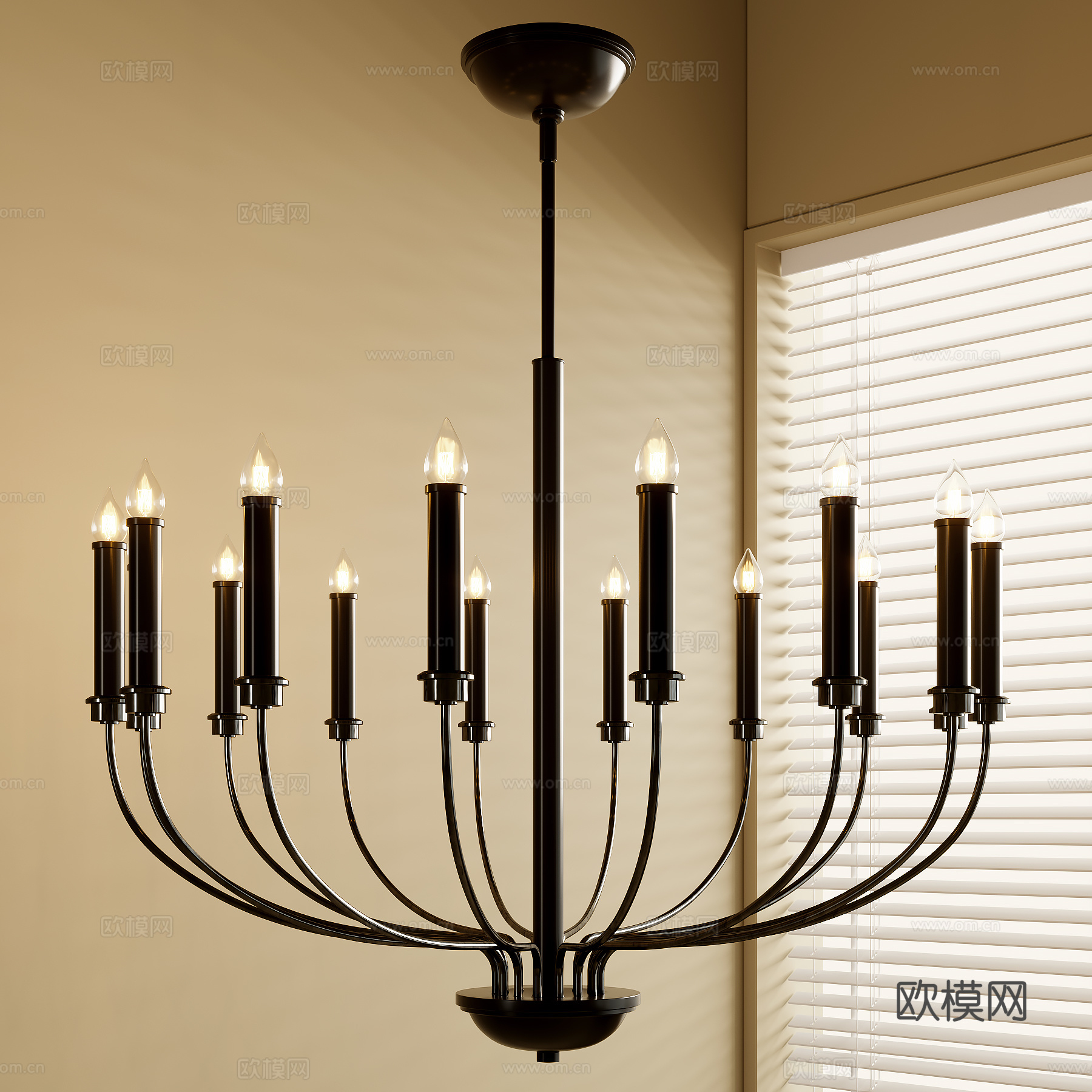 法式吊灯su模型