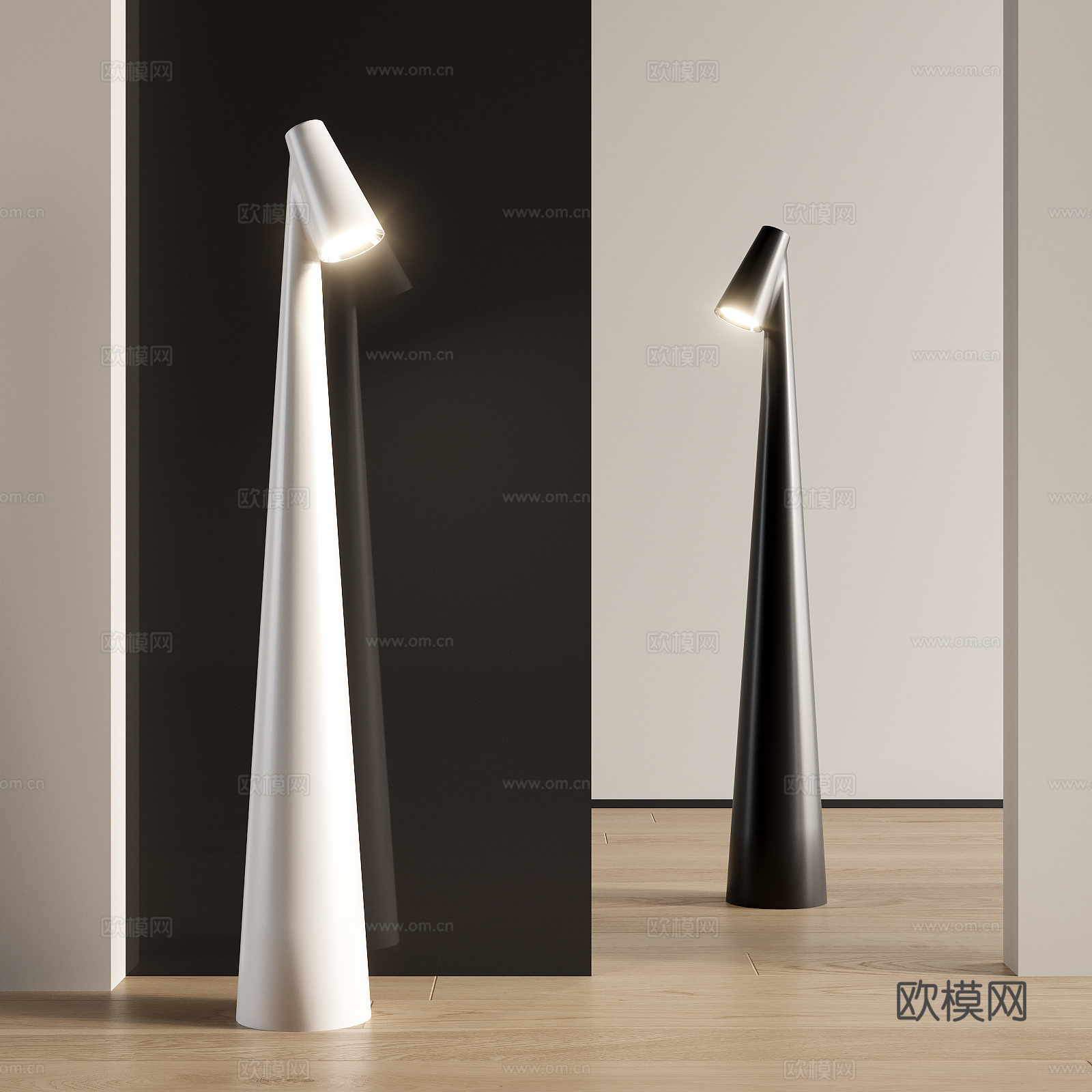 现代落地灯su模型