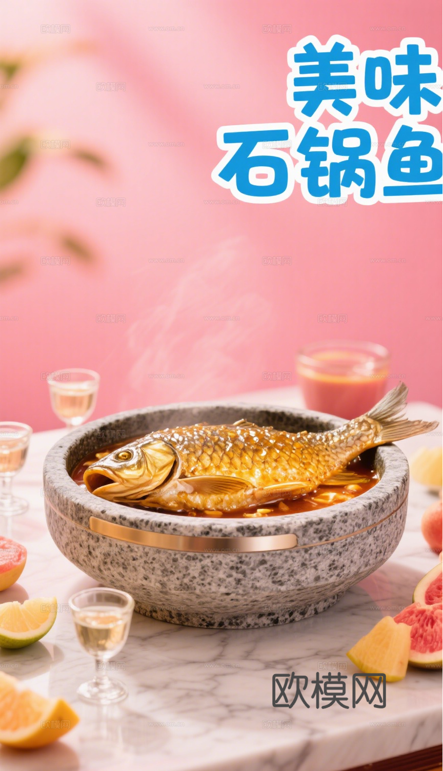 石锅鱼鱼火锅海报