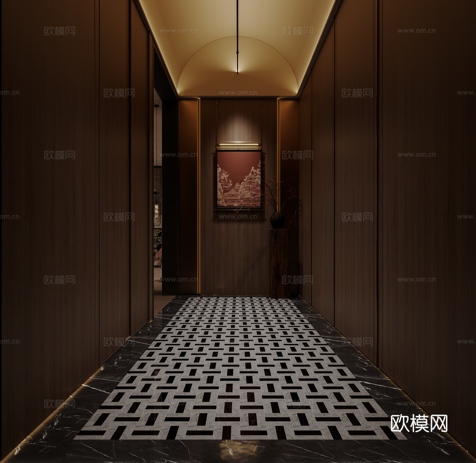 新中式包厢3d模型