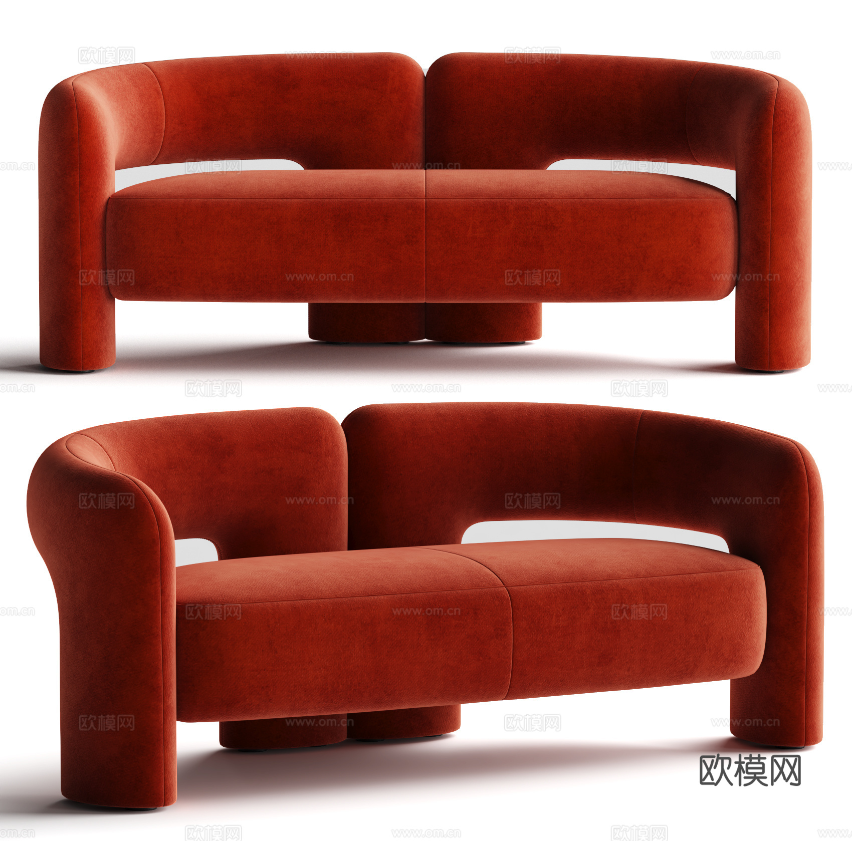 CASSINA Dudet 现代双人沙发 沙发椅 客厅沙发3d模型