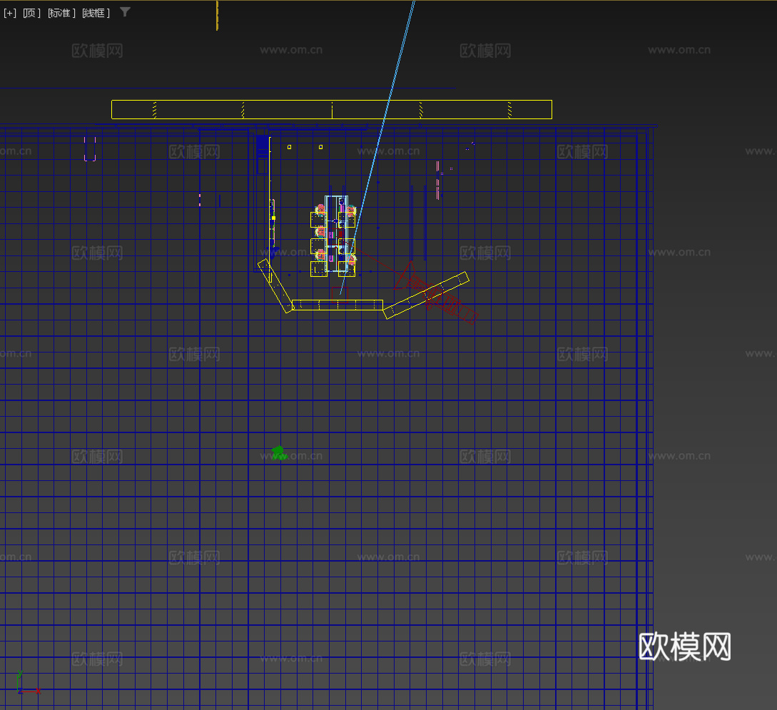办公区现代员工桌3d模型