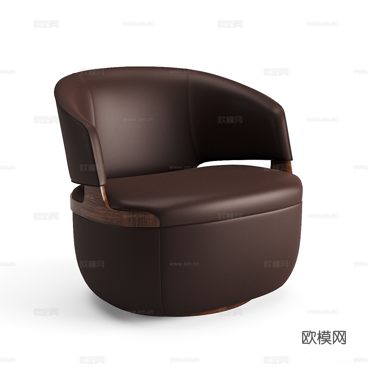 现代意式布艺皮革沙发椅3d模型
