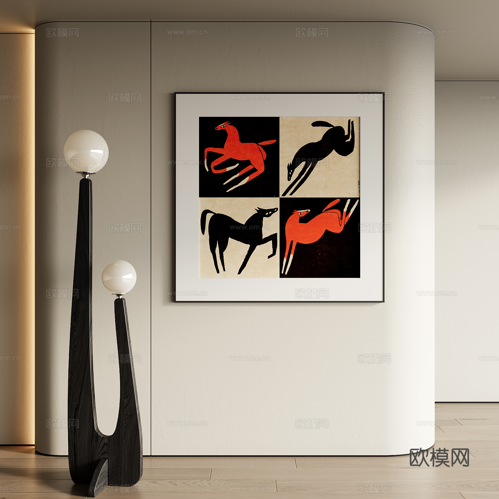 侘寂风装饰画3d模型