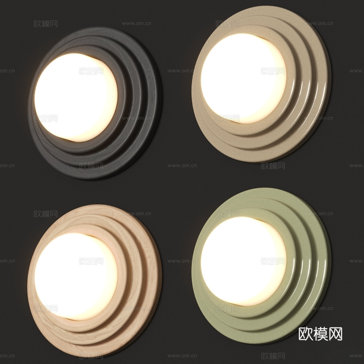 现代奶油风儿童壁灯3d模型