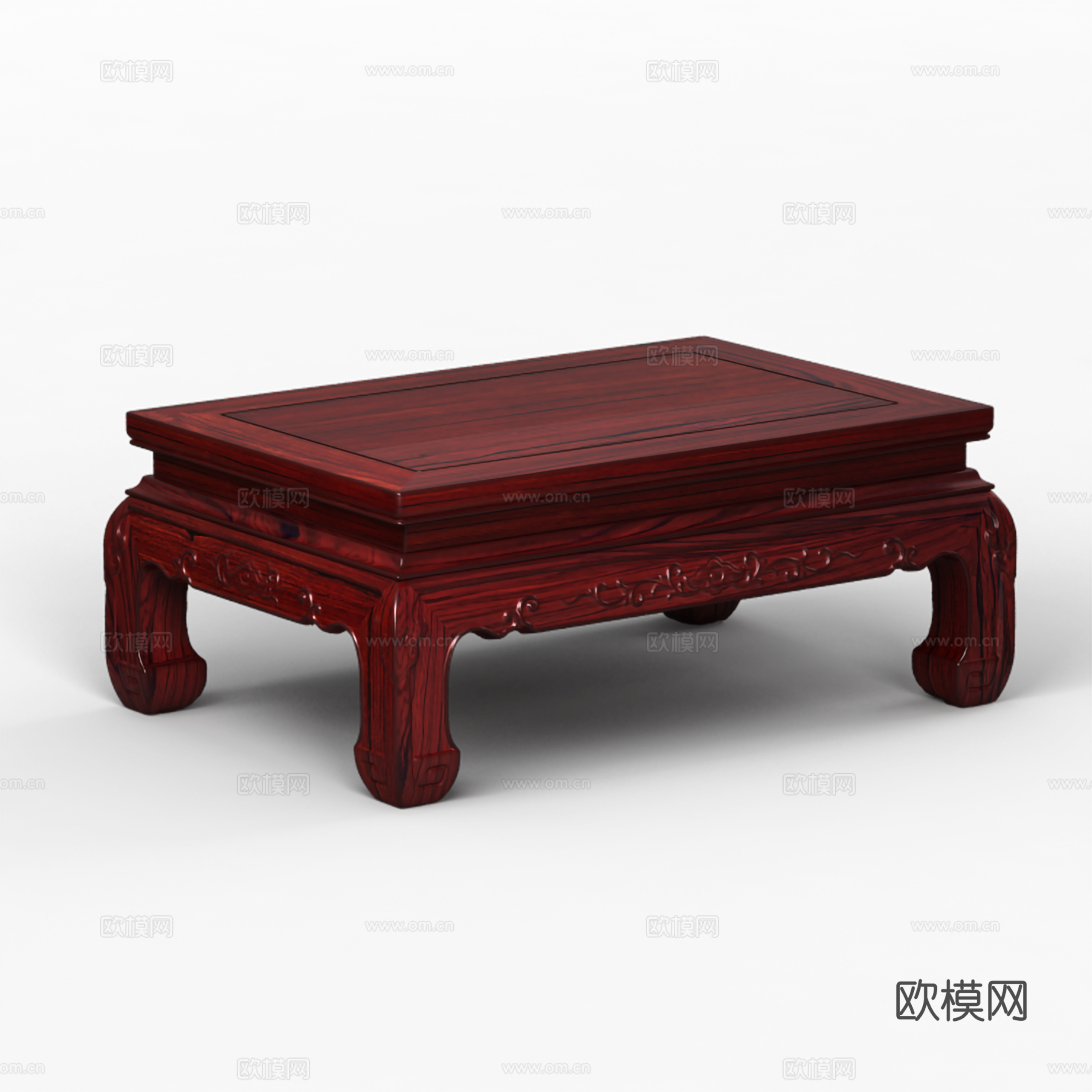 中式客厅沙发茶台 小茶几 雕花造型 实木红木3d模型