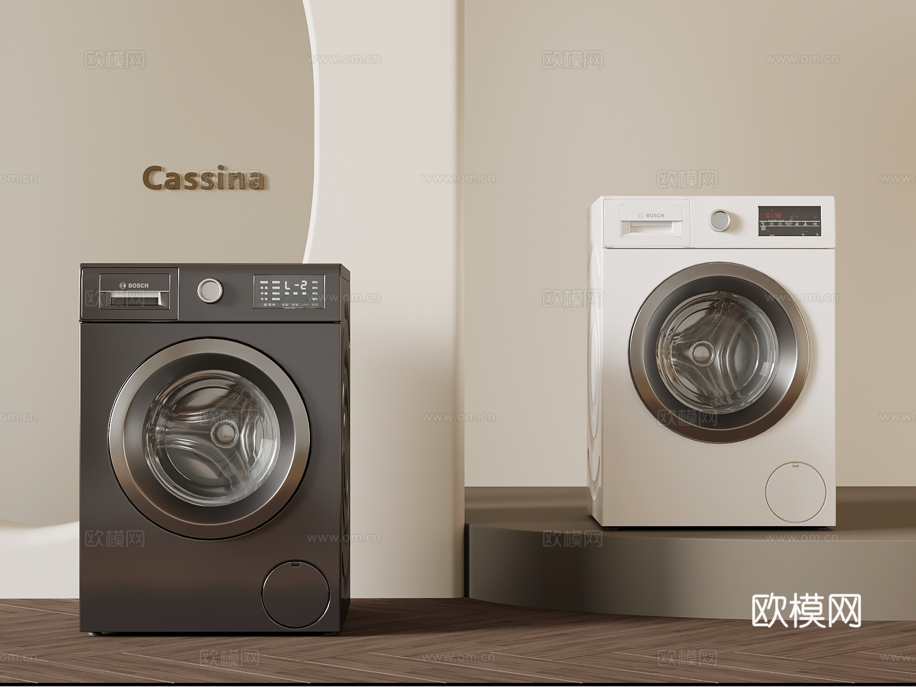 现代洗衣机3d模型下载