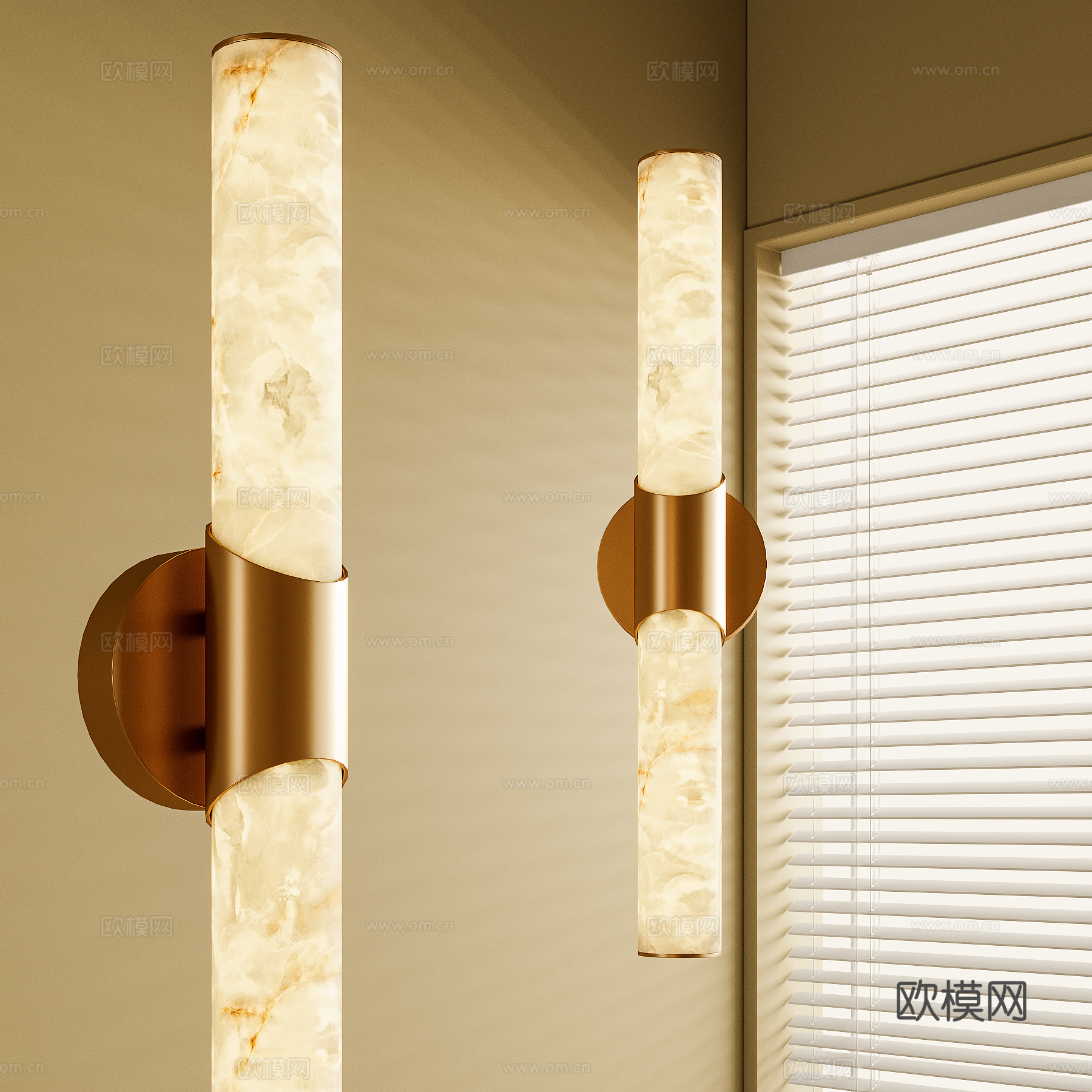 现代壁灯su模型下载（渲染图1）