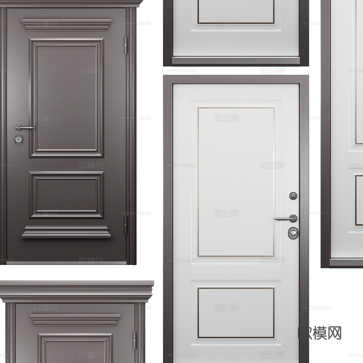 现代简约房间门 门 简约门 入户门 卧室门3d模型