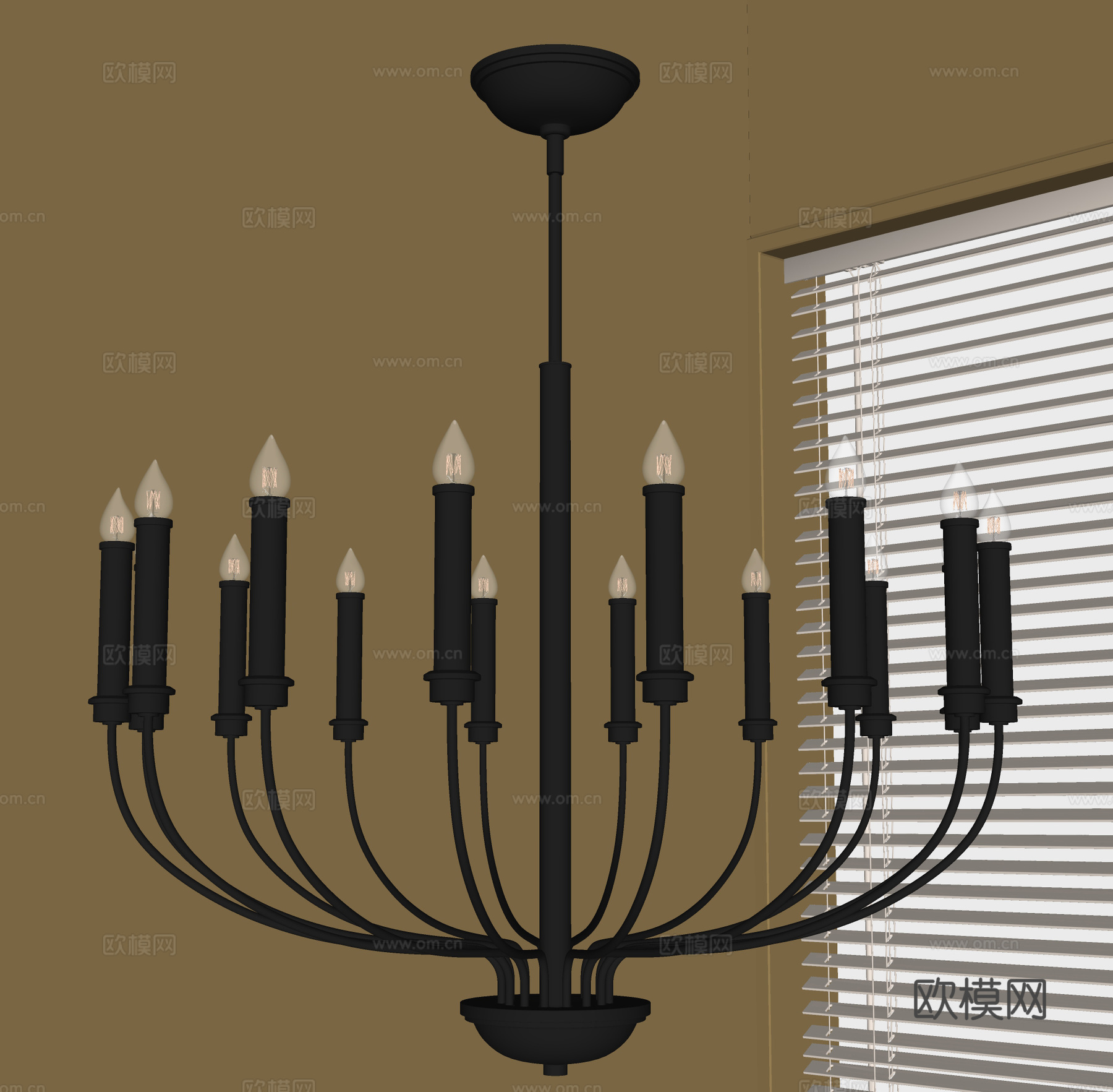法式吊灯su模型