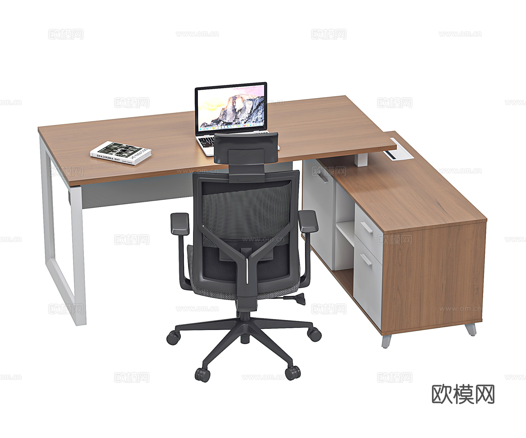 现代办公桌椅 班台 经理桌 主管桌 领导办公 办公椅 班椅3d模型